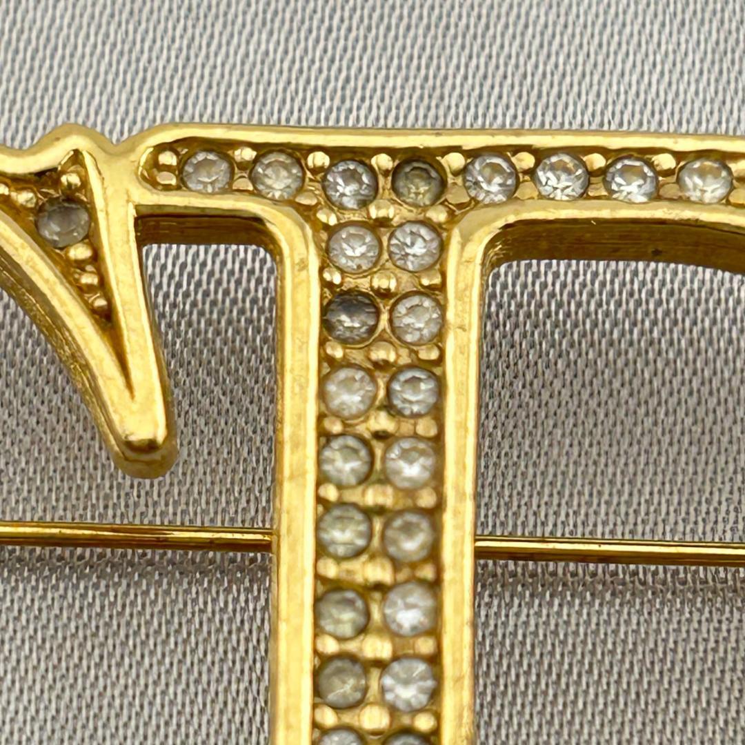 Christian Dior ディオール CDロゴ ラインストーン ブローチ