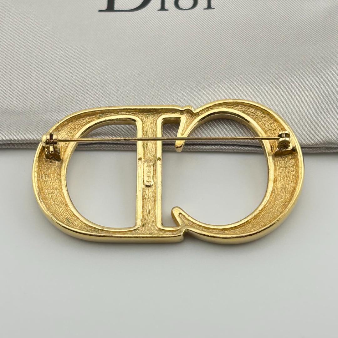 Christian Dior ディオール CDロゴ ラインストーン ブローチ