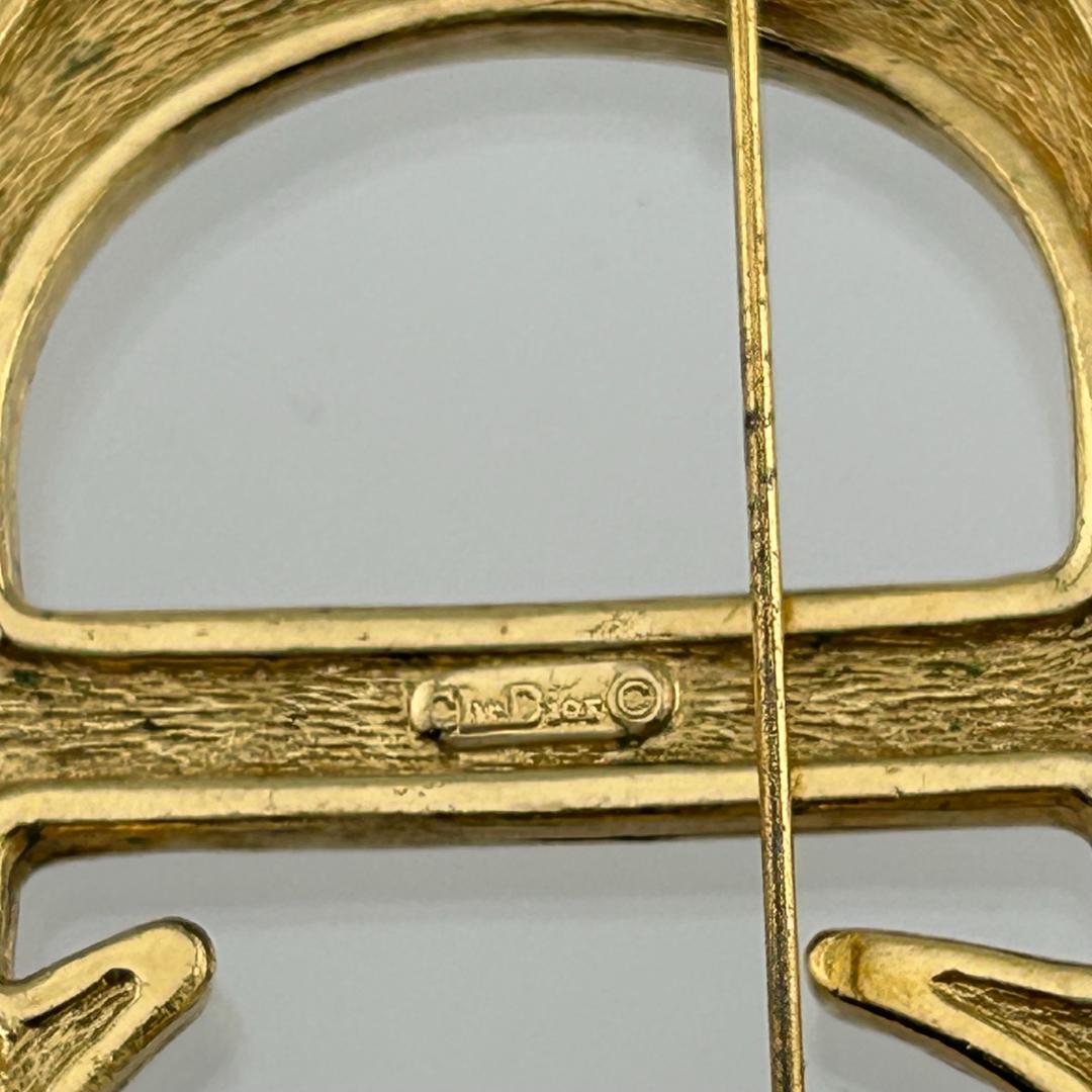 Christian Dior ディオール CDロゴ ラインストーン ブローチ