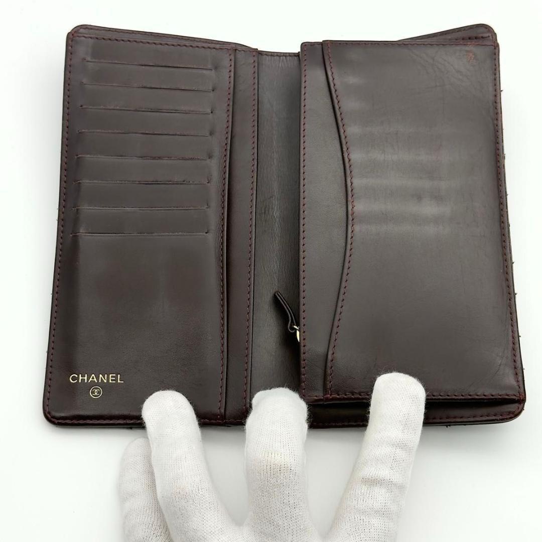 CHANEL【19番最高級美品】マトラッセ キャビアスキン 長財布 ゴールド金具