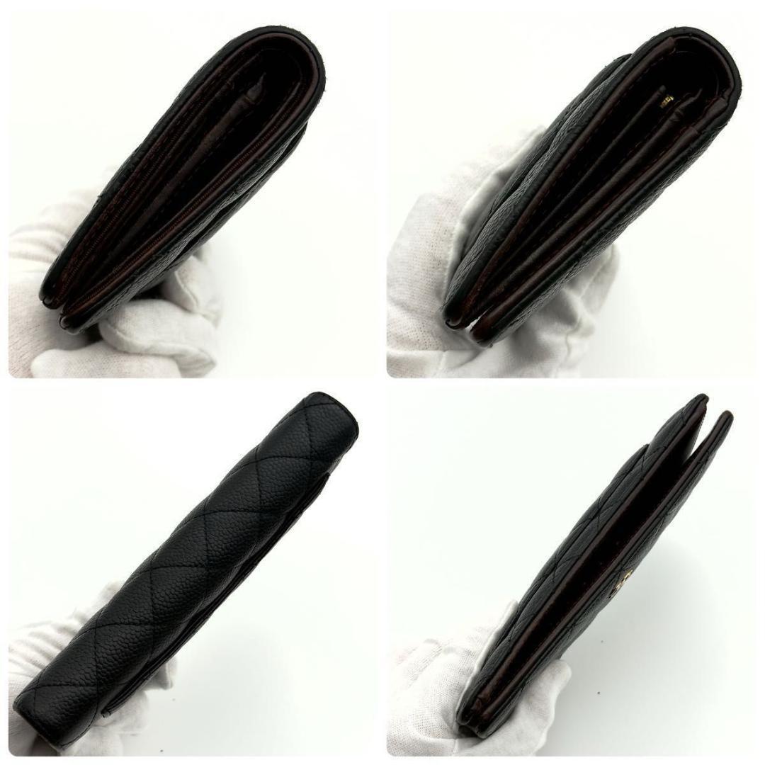 CHANEL【19番最高級美品】マトラッセ キャビアスキン 長財布 ゴールド金具