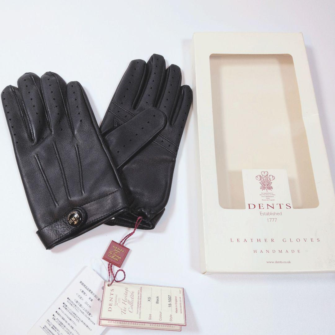 【未使用品】DENTS（デンツ） ドライビンググローブ BK 羊革 XS 007
