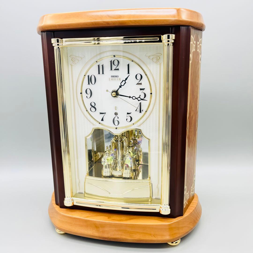 ［高級］SEIKO CLOCK EMBLEM 置き時計　HW595B 象嵌