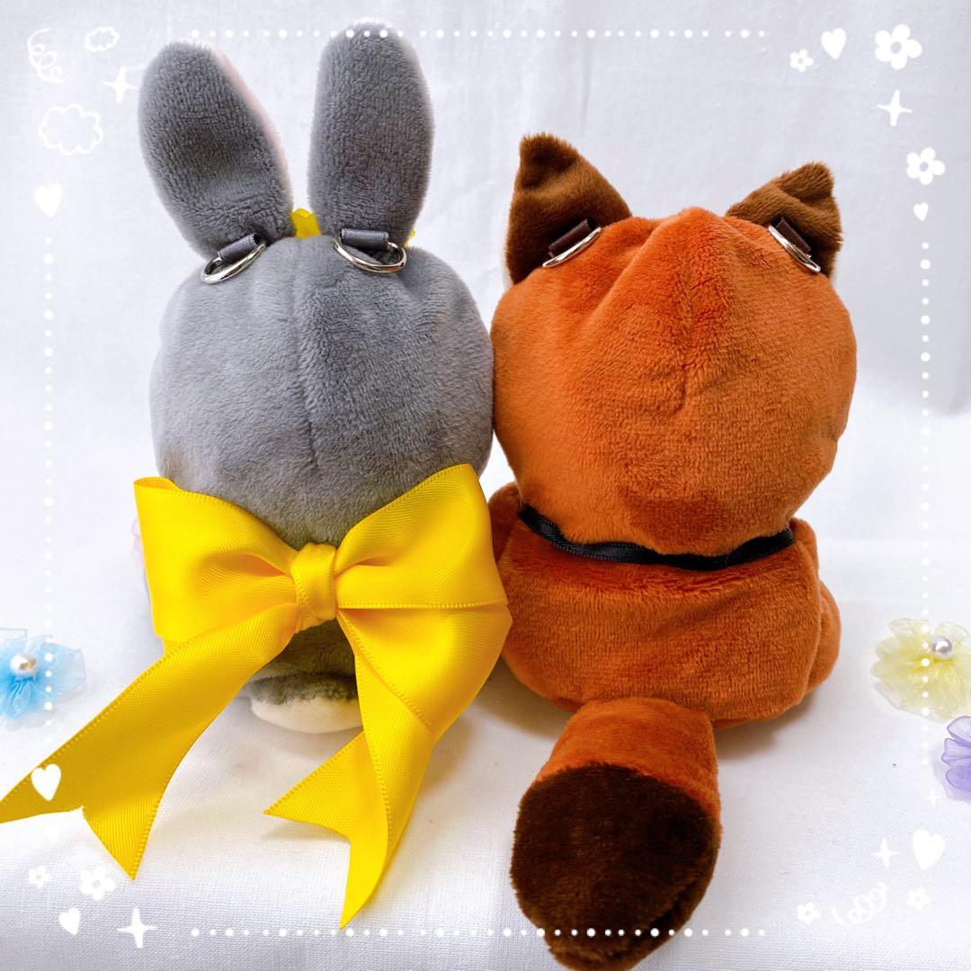【ウサギ・キツネＢ】ほわぬいサイズ着ぐるみ/Dカン・裏地付きハンドメイドぬい服