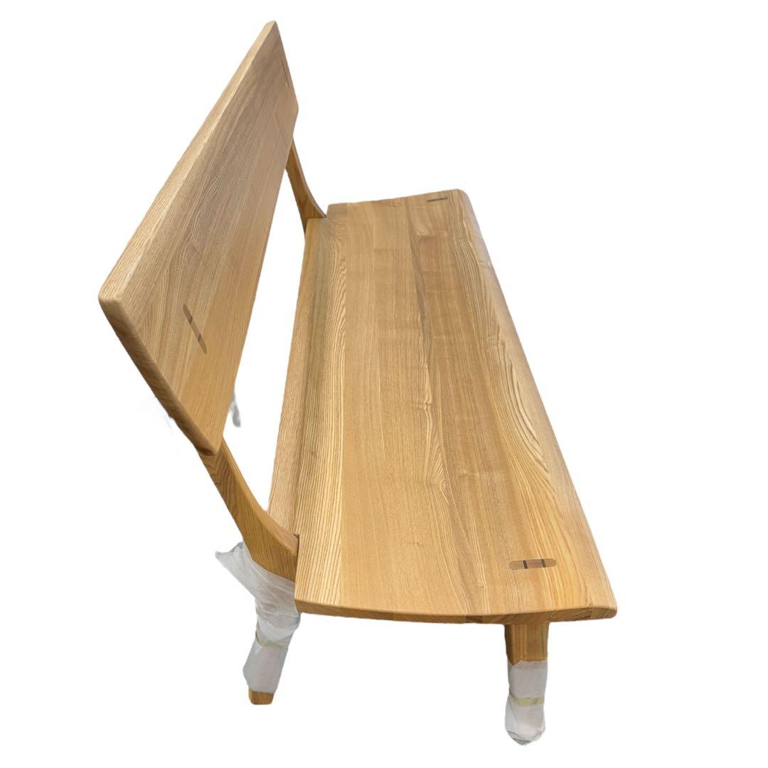 未使用品 北欧無垢材 背付きベンチ LDB‑1350 NA ダイニングチェア