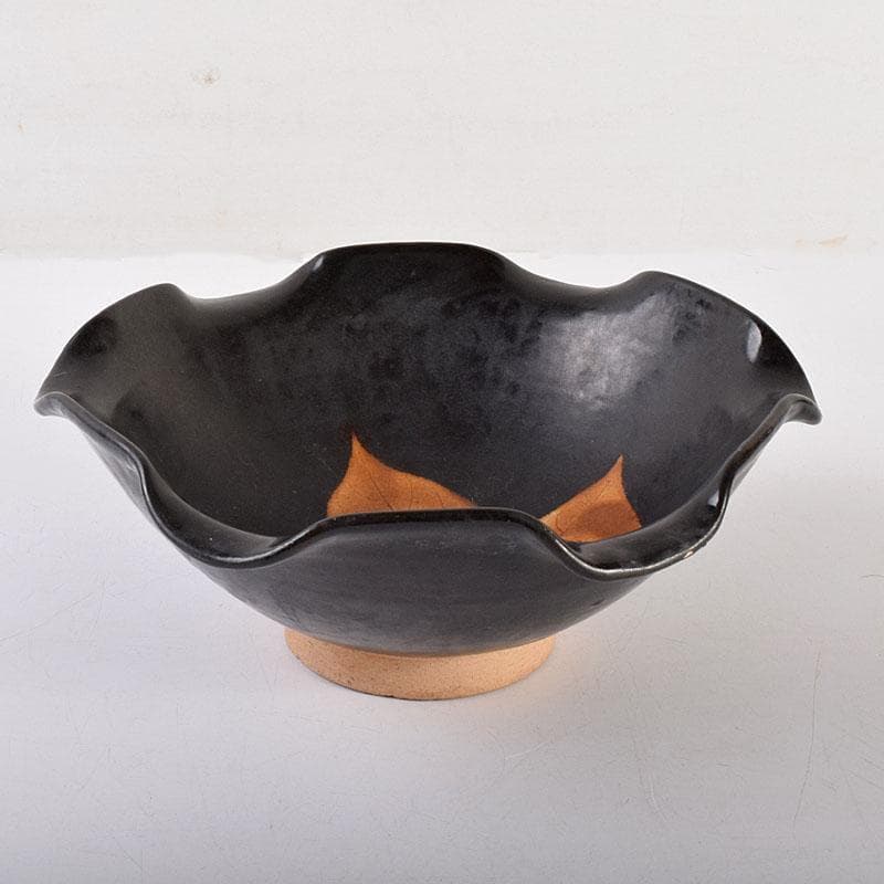 中国　吉州窯　黑釉　木葉天目茶碗　輪花鉢　C　6919