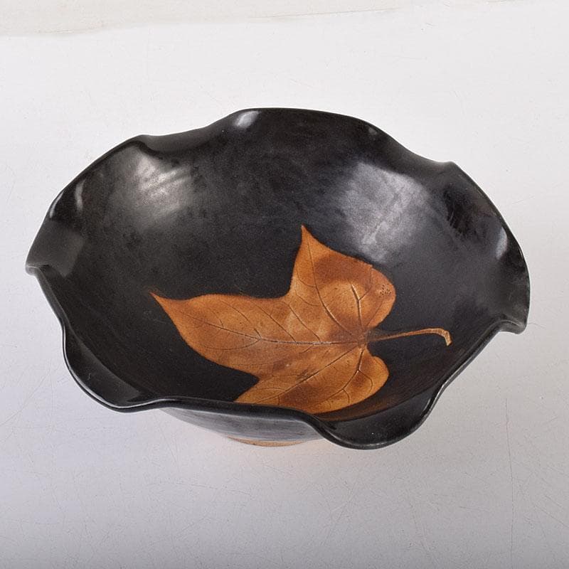 中国　吉州窯　黑釉　木葉天目茶碗　輪花鉢　C　6919