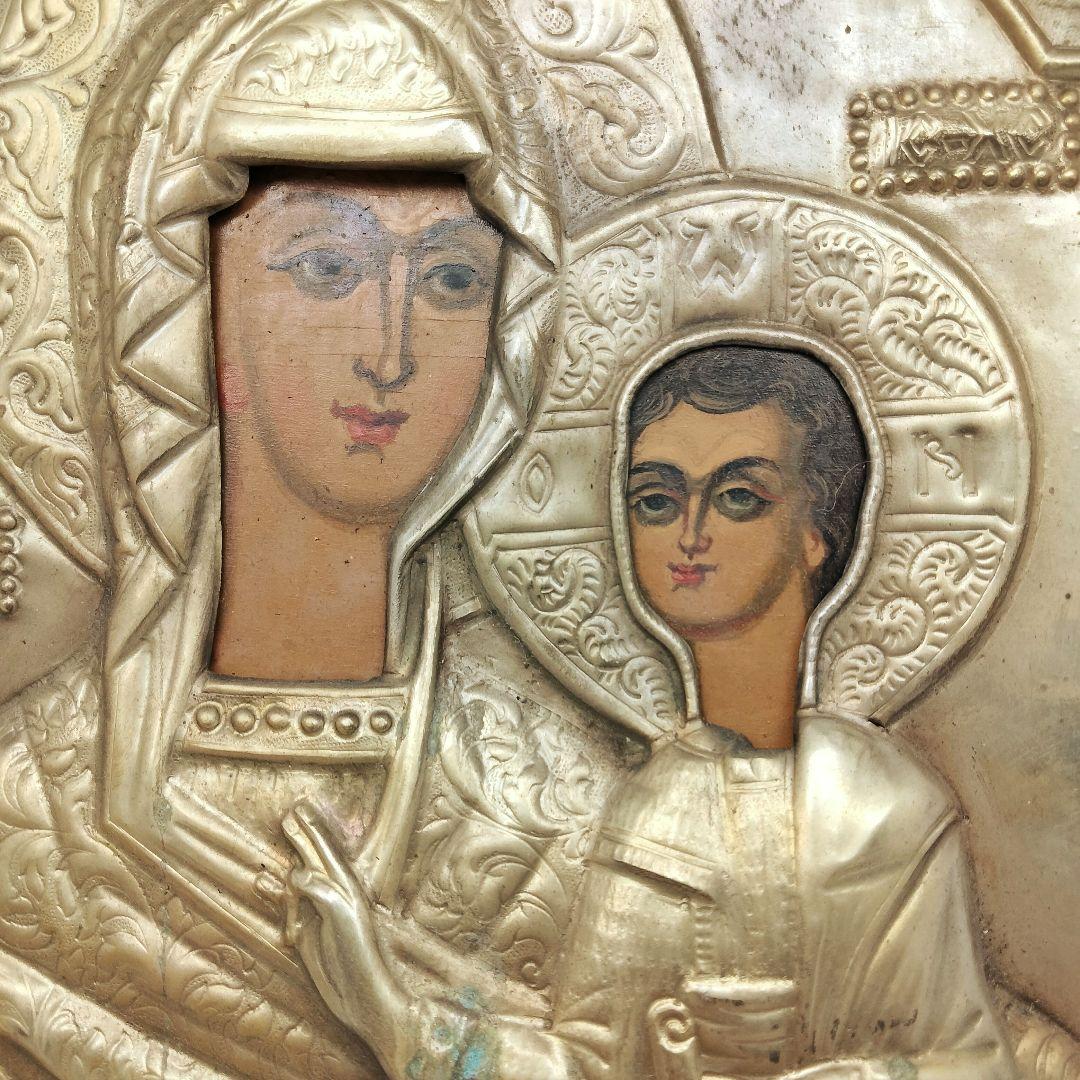 専用 M170-1 希少 アンティーク19世紀 金彩銅板枠 ロシア イコン　CC