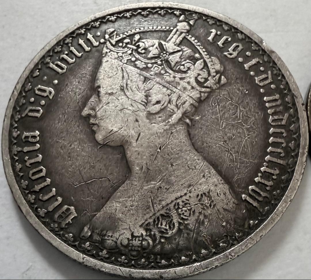 s*s様 1876年 英国ヴィクトリア女王 ゴシックフローリン銀貨(mdcccl