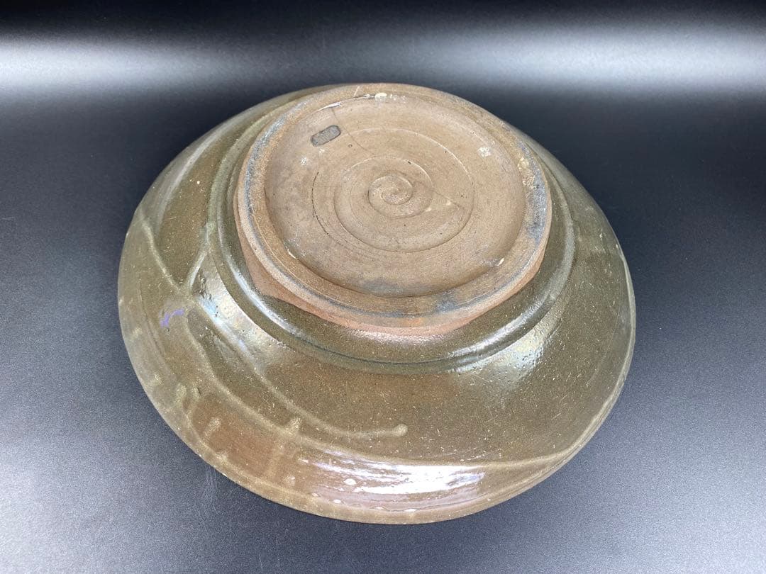 高麗青磁 大皿 象嵌 菊文 李朝 骨董 古玩 古美術 時代物 径28cm