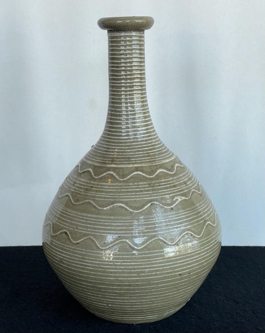 希少 古丹波焼 立杭焼 えへん徳利 酒器 イッチン 江戸期 飴釉 大型 花入