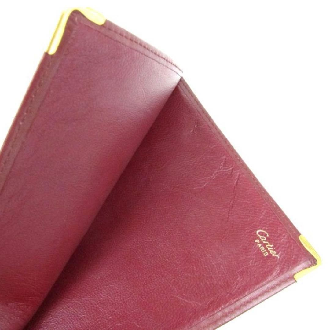 カルティエ マストライン パスポートケース 正規品 希少 レザー ワインレッド