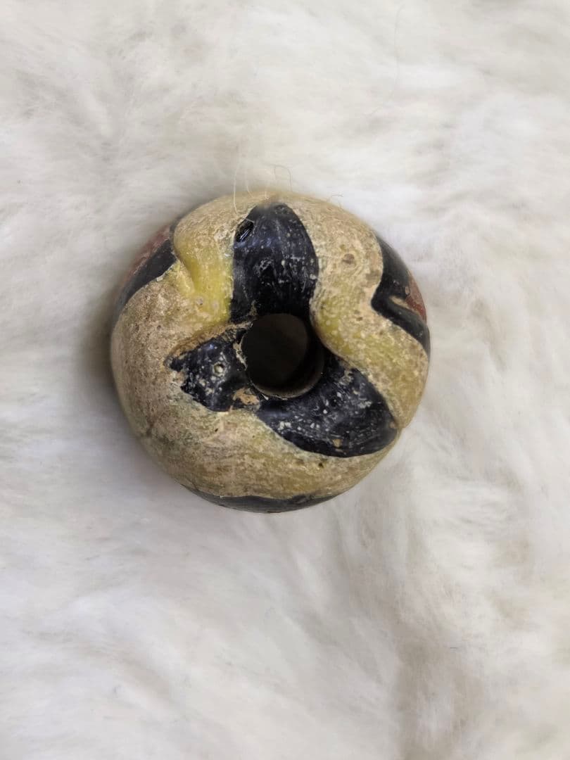 015蜻蛉玉　 古いアートピース 赤黒黄