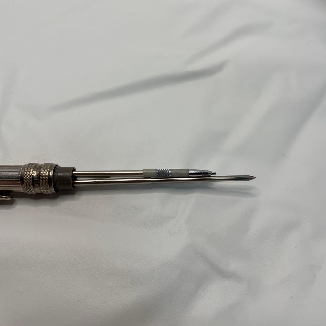 PLATINUM シルバー925金属製ボールペン ストライプ模様