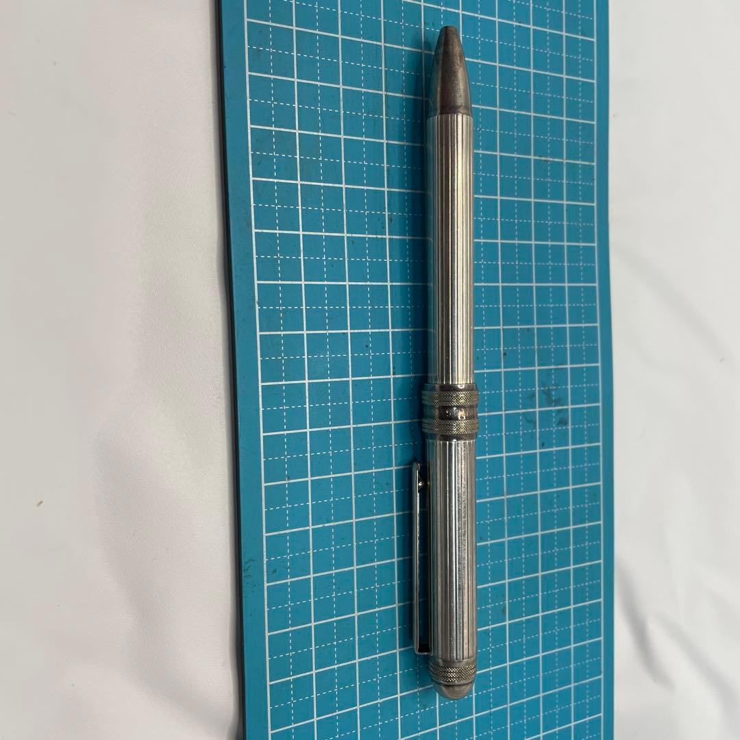 PLATINUM シルバー925金属製ボールペン ストライプ模様