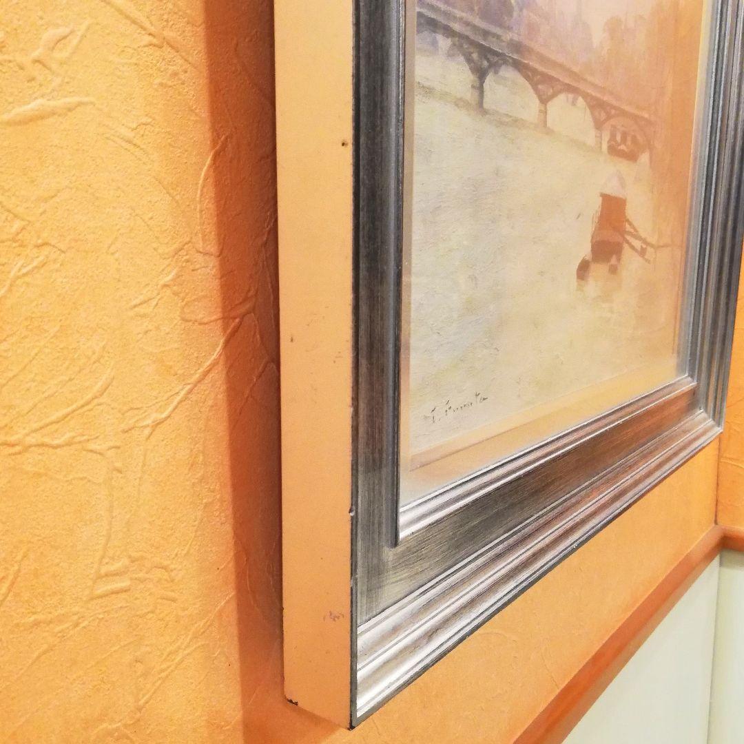 i□ 古田 帯川 増水のセーヌ 8号 直筆サイン 絵画