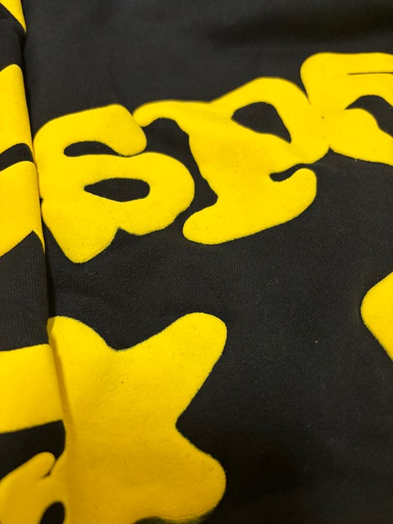 sp5der パーカー イエロー ブラック