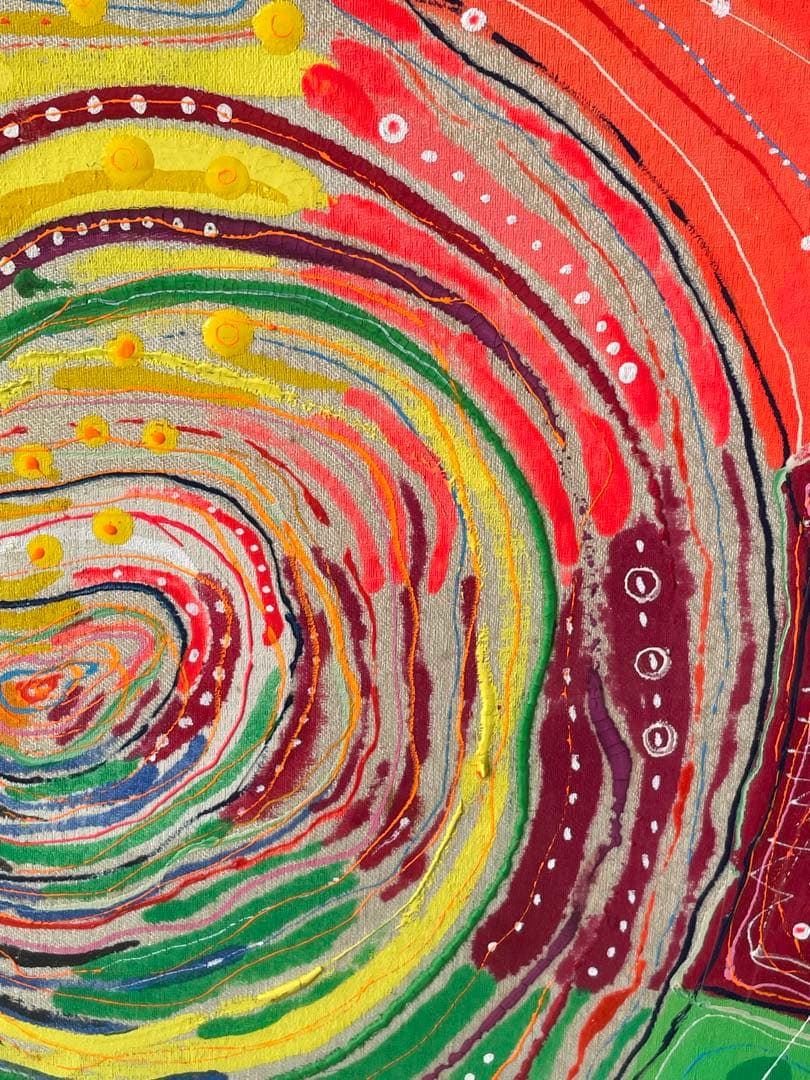 有方敏郎 mandara 油彩 抽象画 宇宙 銀河　太陽系 波紋　現代アート