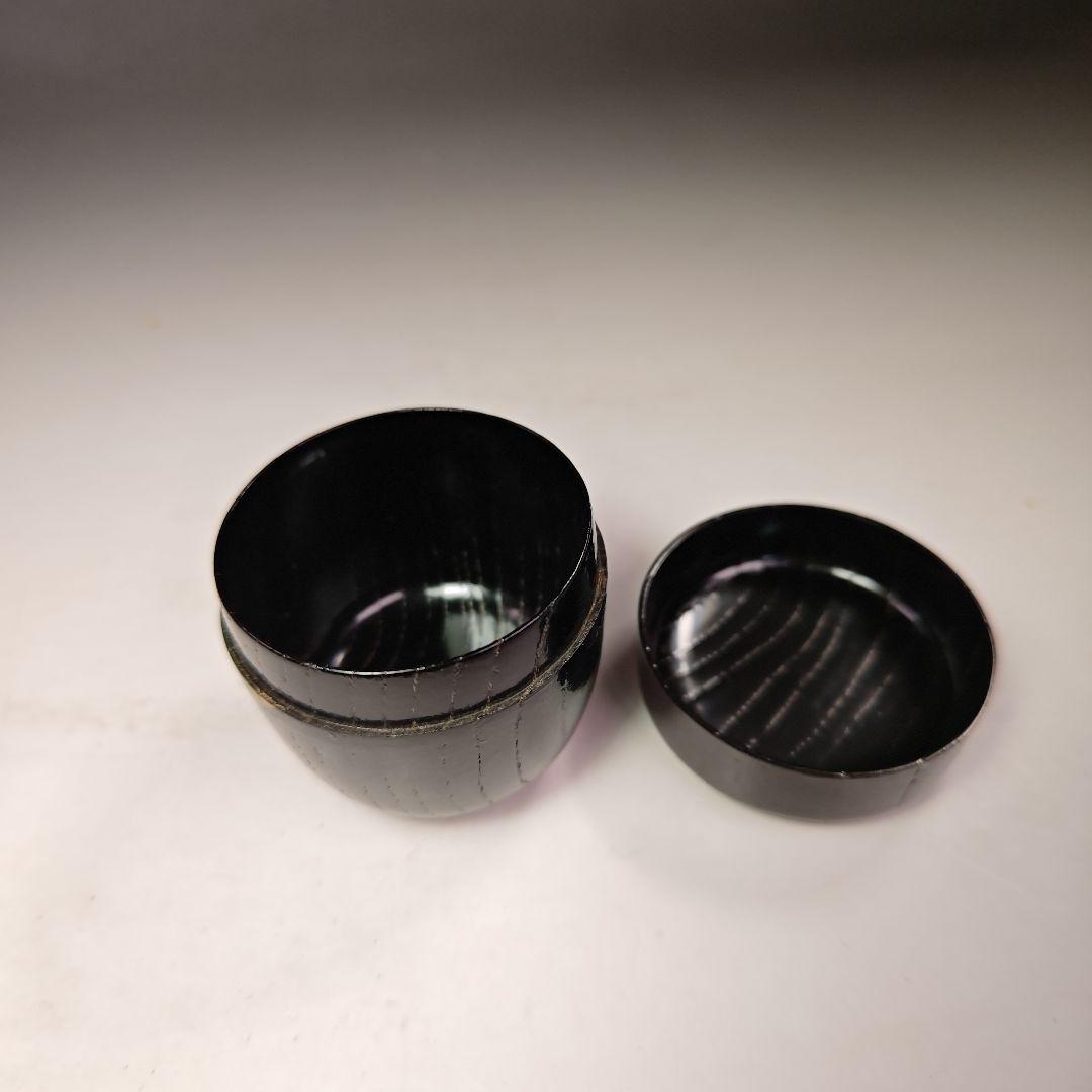 イ451 棗『桜井一良作』『唐子遊び　欅中棗　共箱』漆塗　茶道具