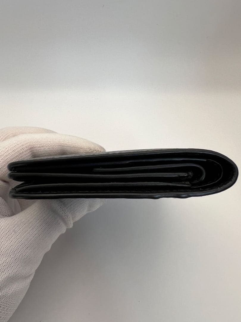 【美品】BALENCIAGA ブラック レザー 二つ折り財布