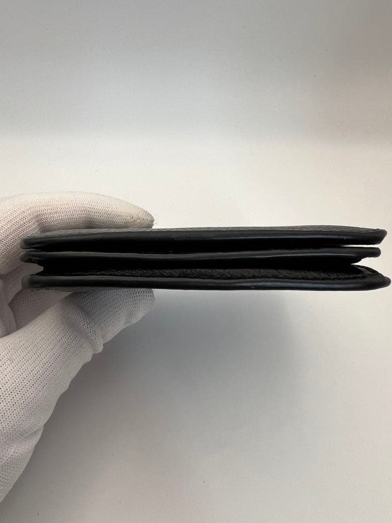 【美品】BALENCIAGA ブラック レザー 二つ折り財布