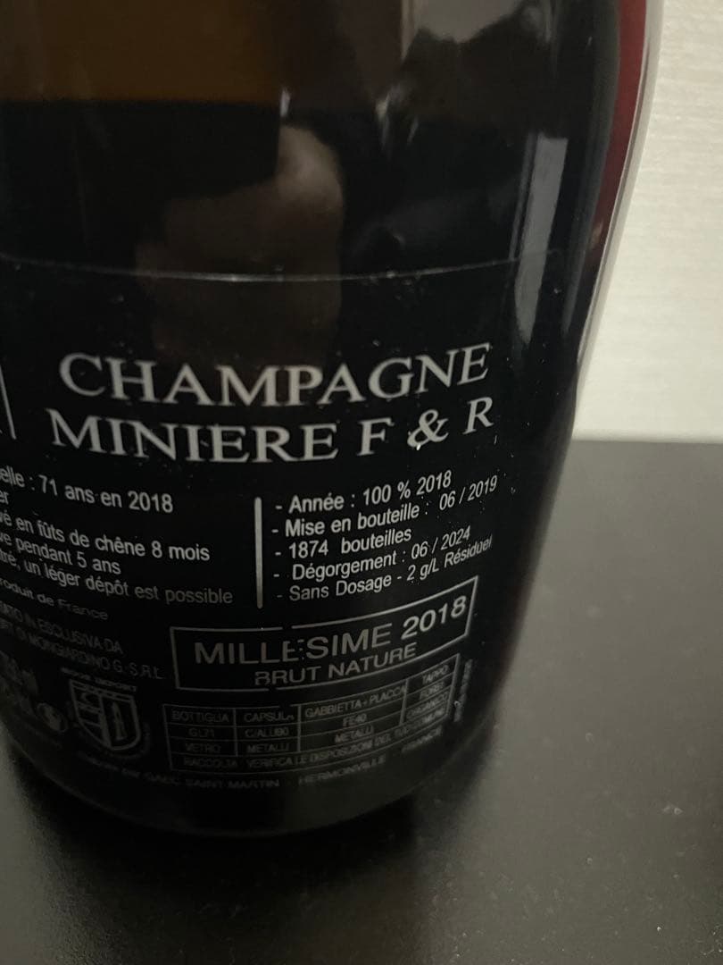 MINIERE F&R シャンパン 2018/ミニエール
