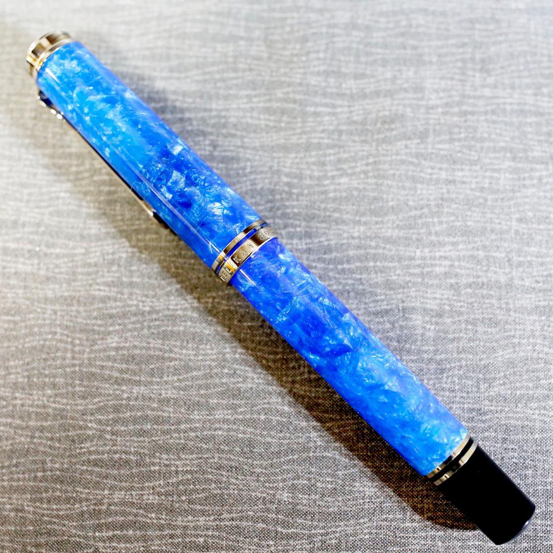 【限定品 極美品】ペリカン 万年筆 Ｍ８０５ ヴァイブラントブルー