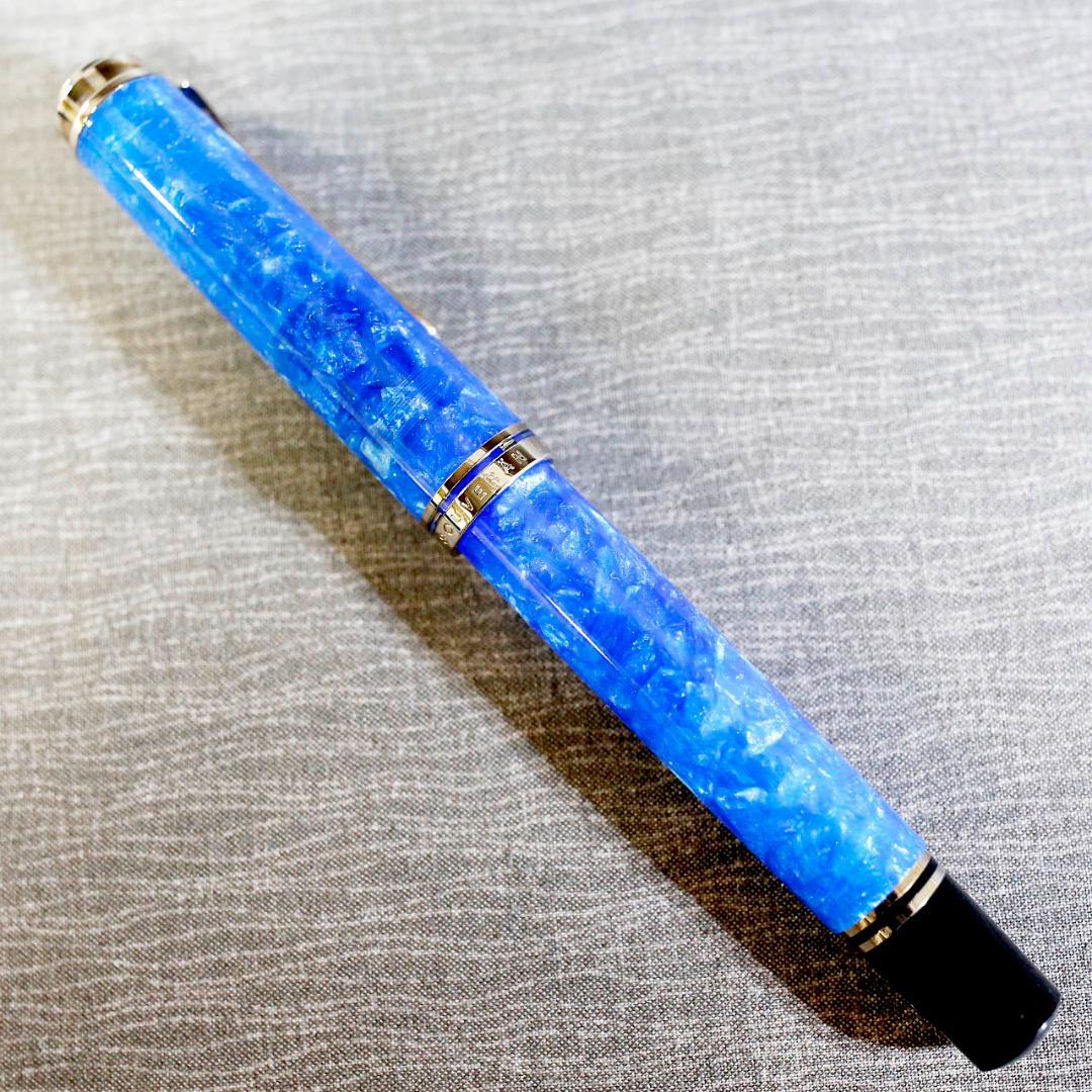 【限定品 極美品】ペリカン 万年筆 Ｍ８０５ ヴァイブラントブルー