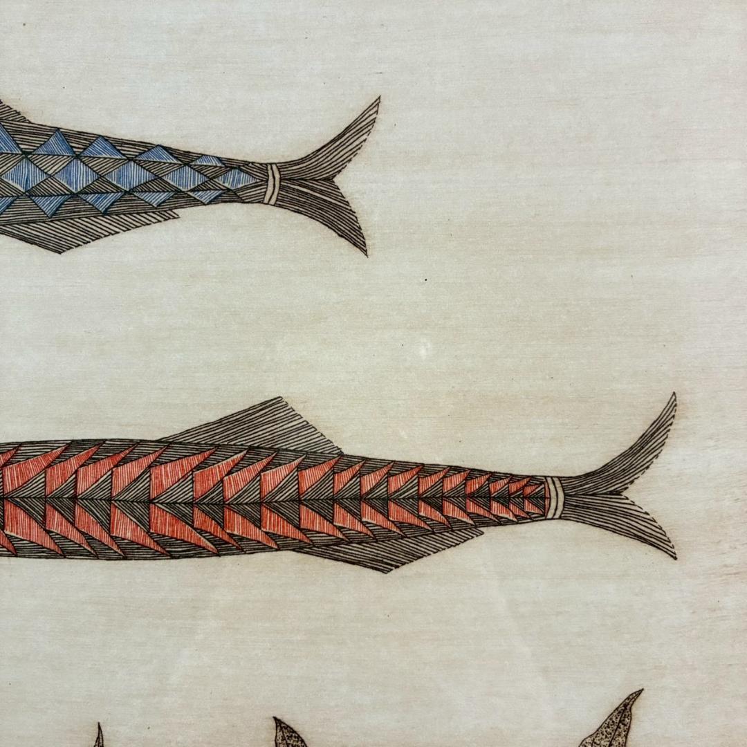 美品 南桂子「２匹の魚」カラーエッチング 銅版画 直筆サイン入 限定75点