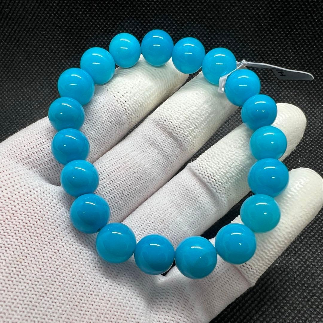 天然 高品質のターコイズ(トルコ石)ブルーのブレスレットAB1071
