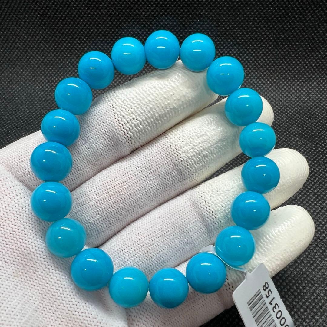 天然 高品質のターコイズ(トルコ石)ブルーのブレスレットAB1071
