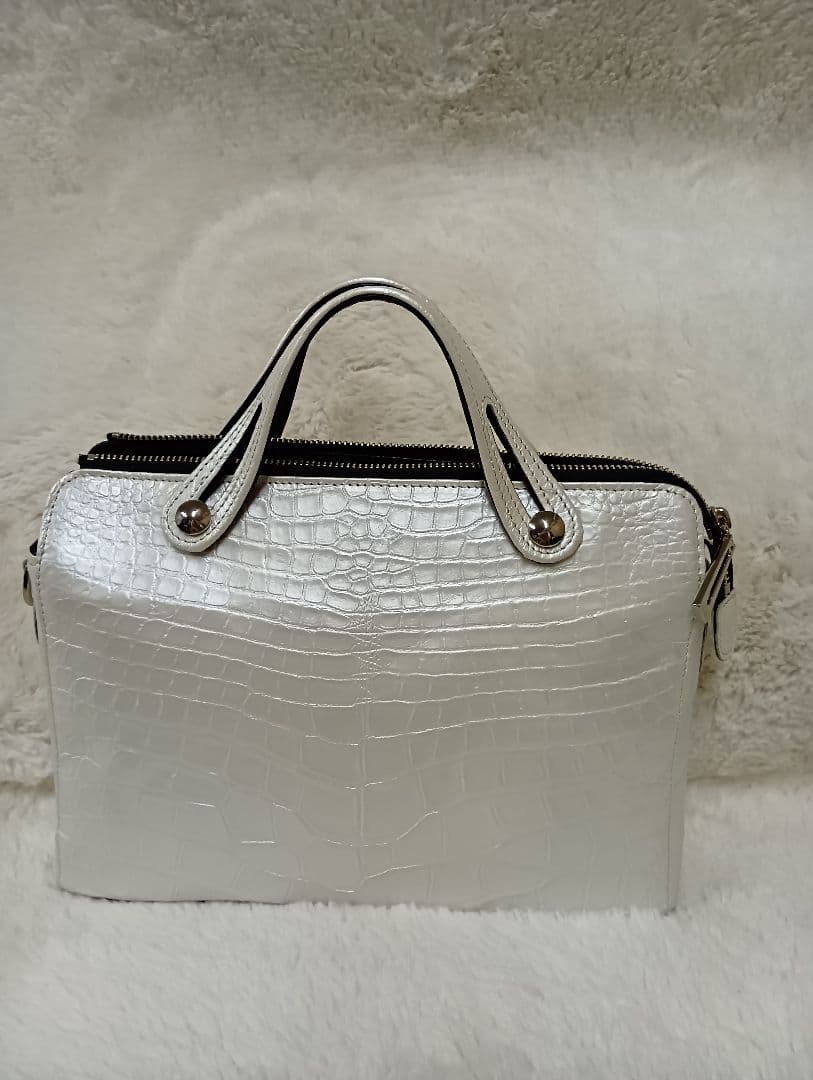 JRA ホワイト クロコダイル ハンドバッグ
