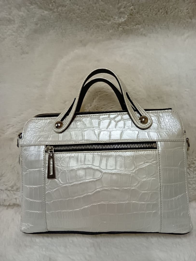 JRA ホワイト クロコダイル ハンドバッグ