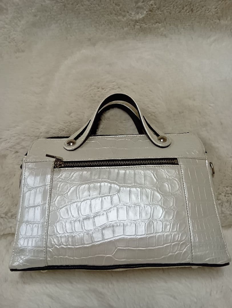 JRA ホワイト クロコダイル ハンドバッグ