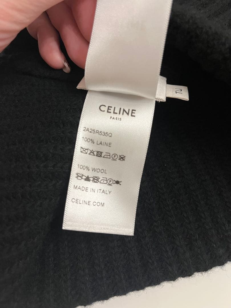 【美品】CELINE ブラック ユニセックスニット帽