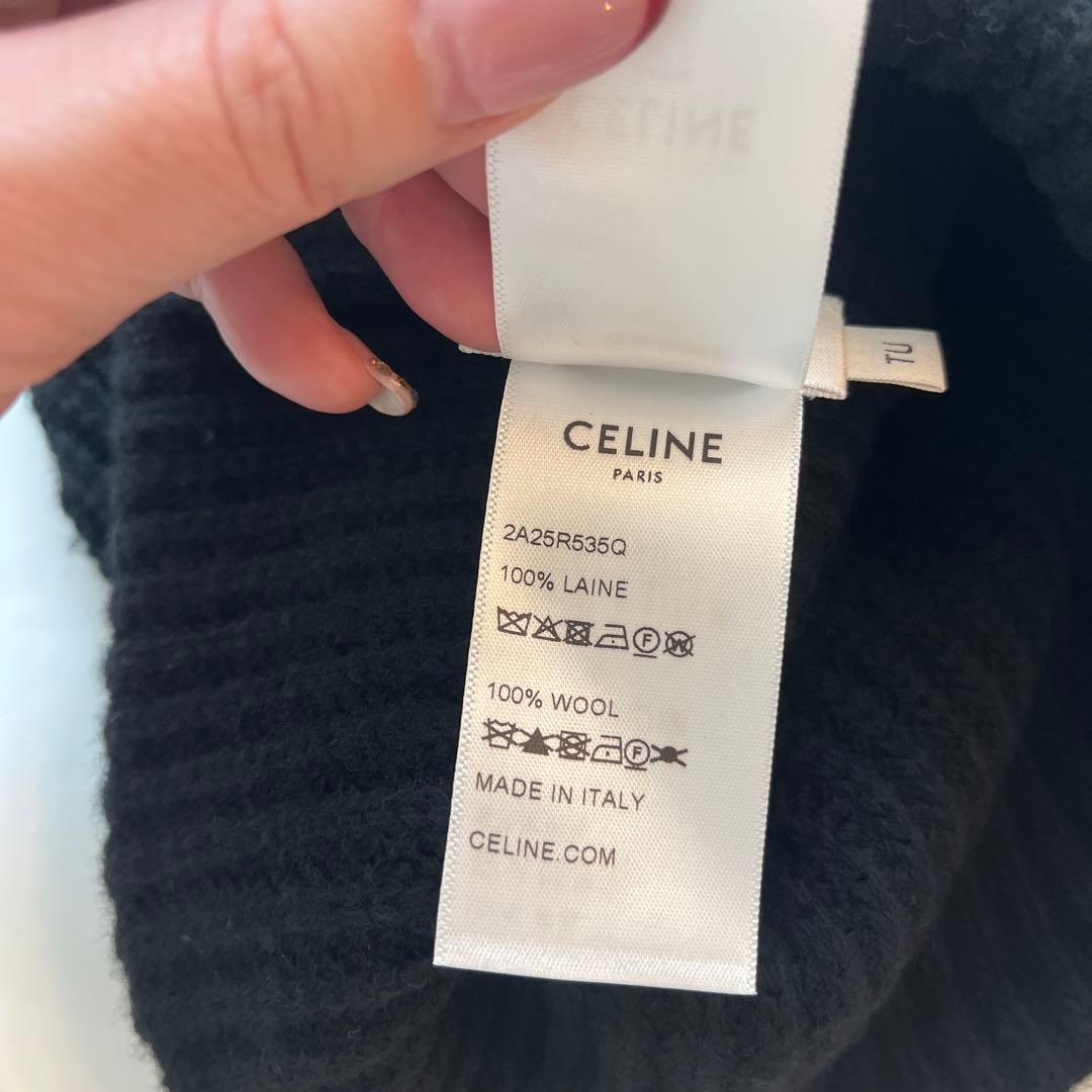 【美品】CELINE ブラック ユニセックスニット帽
