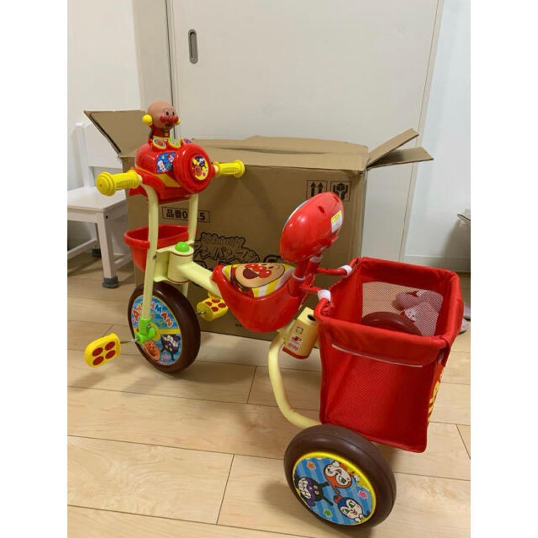 三輪車 アンパンマンデラックス2 子供 3輪車1歳 2歳 乗り物 レッド