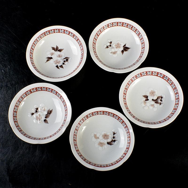 九谷焼　後上俊香(俊子)作　色絵　銘々皿　5客　共箱　M　R6010