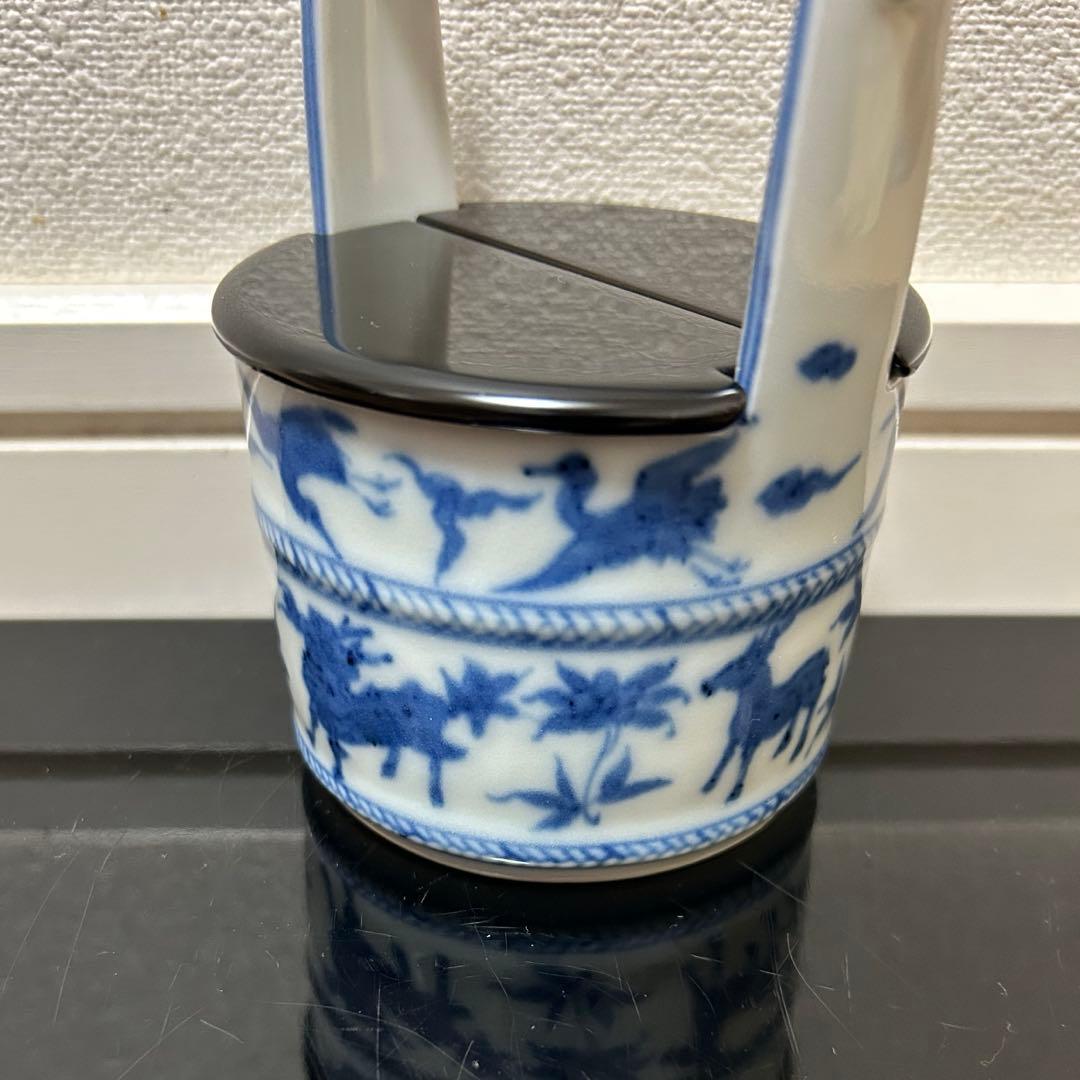 染付吉祥文手桶茶入　茶道具懐石鵬雲斎坐忘斎淡々斎即中斎而妙斎棗水指茶杓水屋茶碗釜