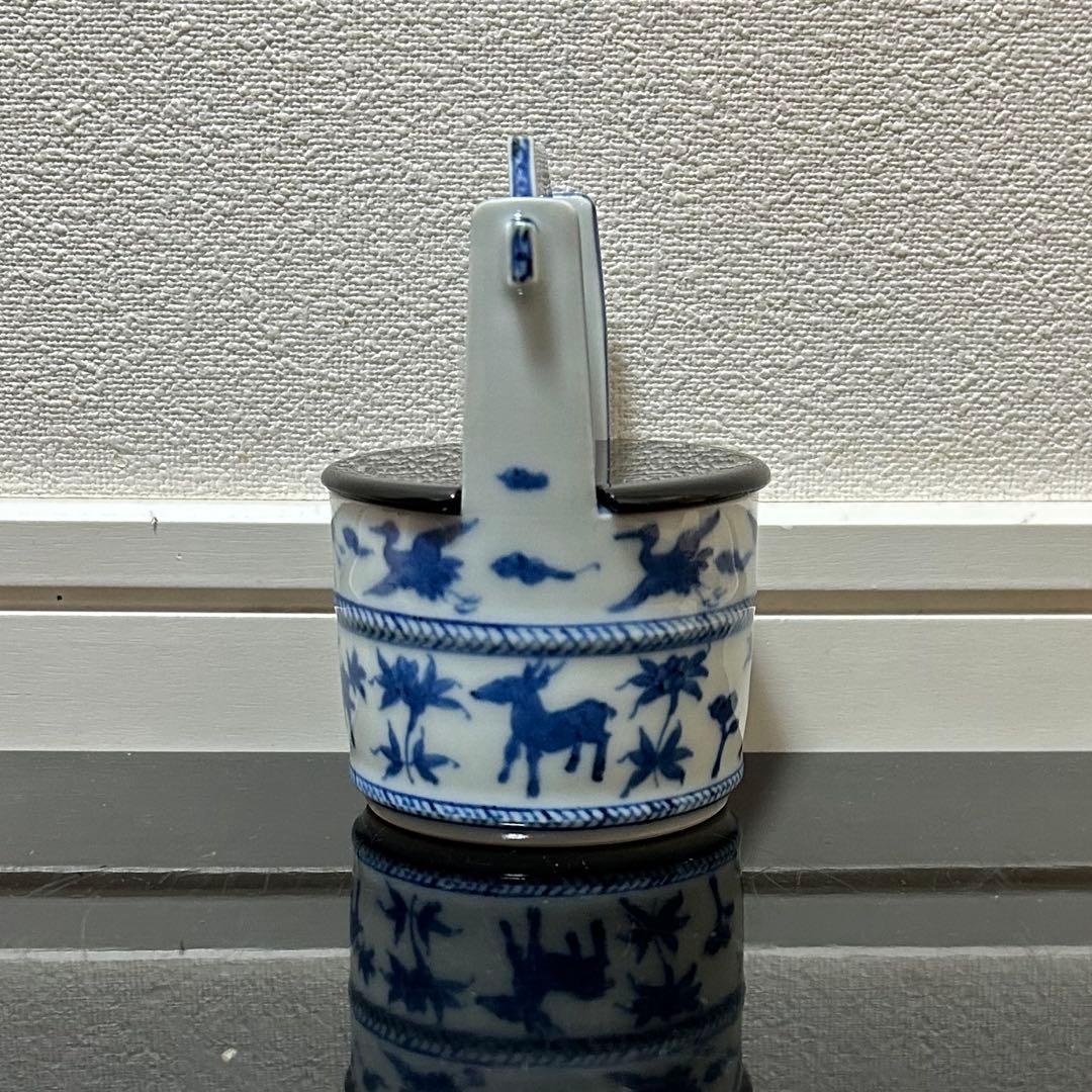 染付吉祥文手桶茶入　茶道具懐石鵬雲斎坐忘斎淡々斎即中斎而妙斎棗水指茶杓水屋茶碗釜