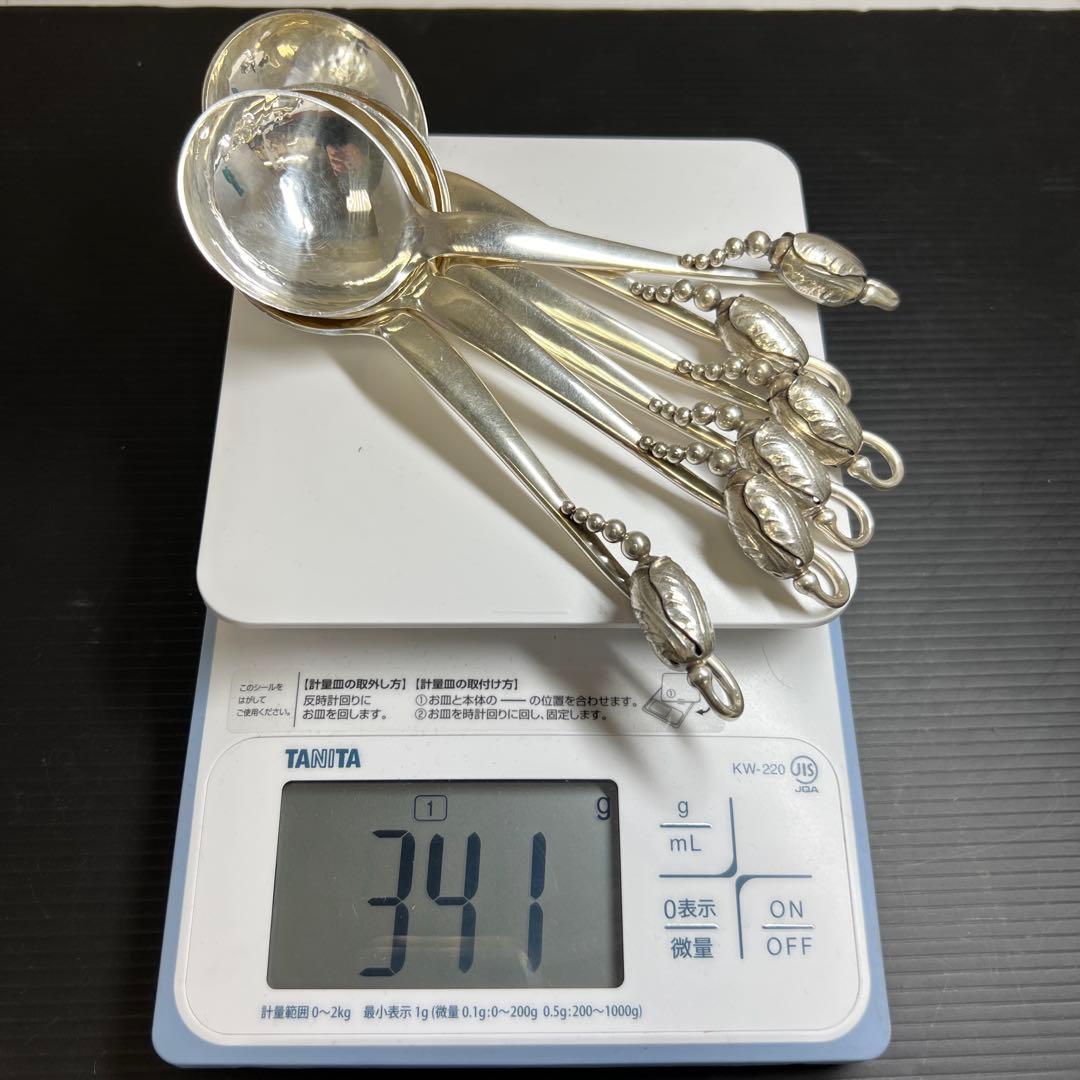 ジョージジェンセン激レア品ブロッサムsterling925スープスプーン6本共袋