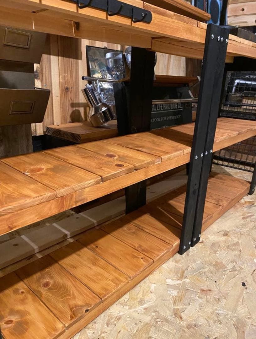 3段ラック　アイアン風　アメリカン　ブルックリン