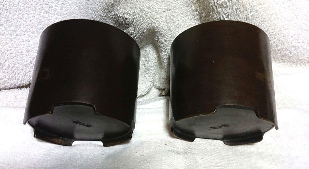 銅製火入れ2個セット 動物彫刻付きA448