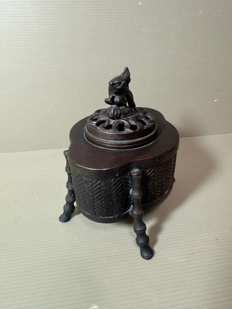 2854 古銅製　獅子　香炉　時代物