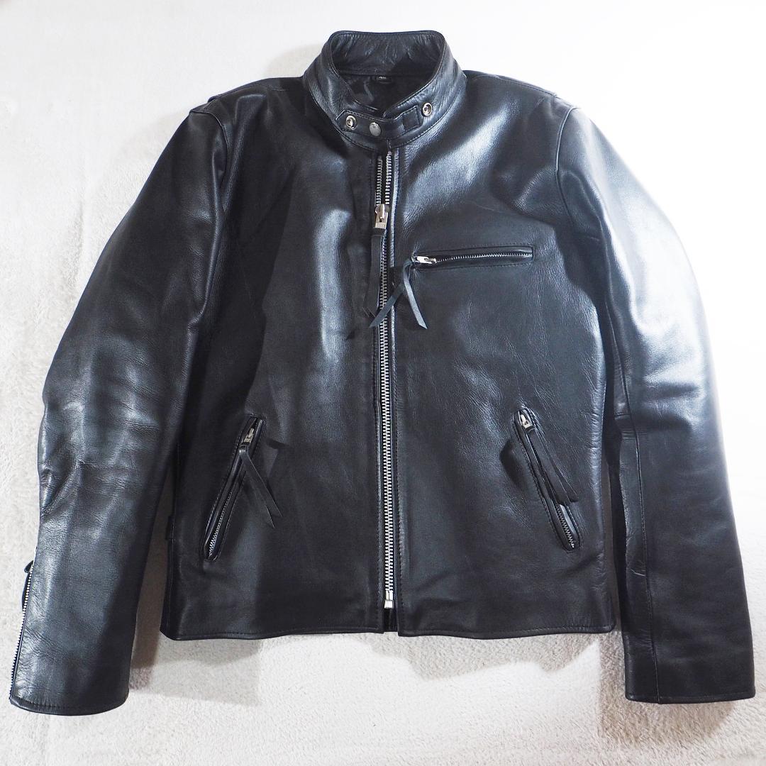 美品★フリーダム Freedom ライダースジャケット 本革 立襟 肉厚 40