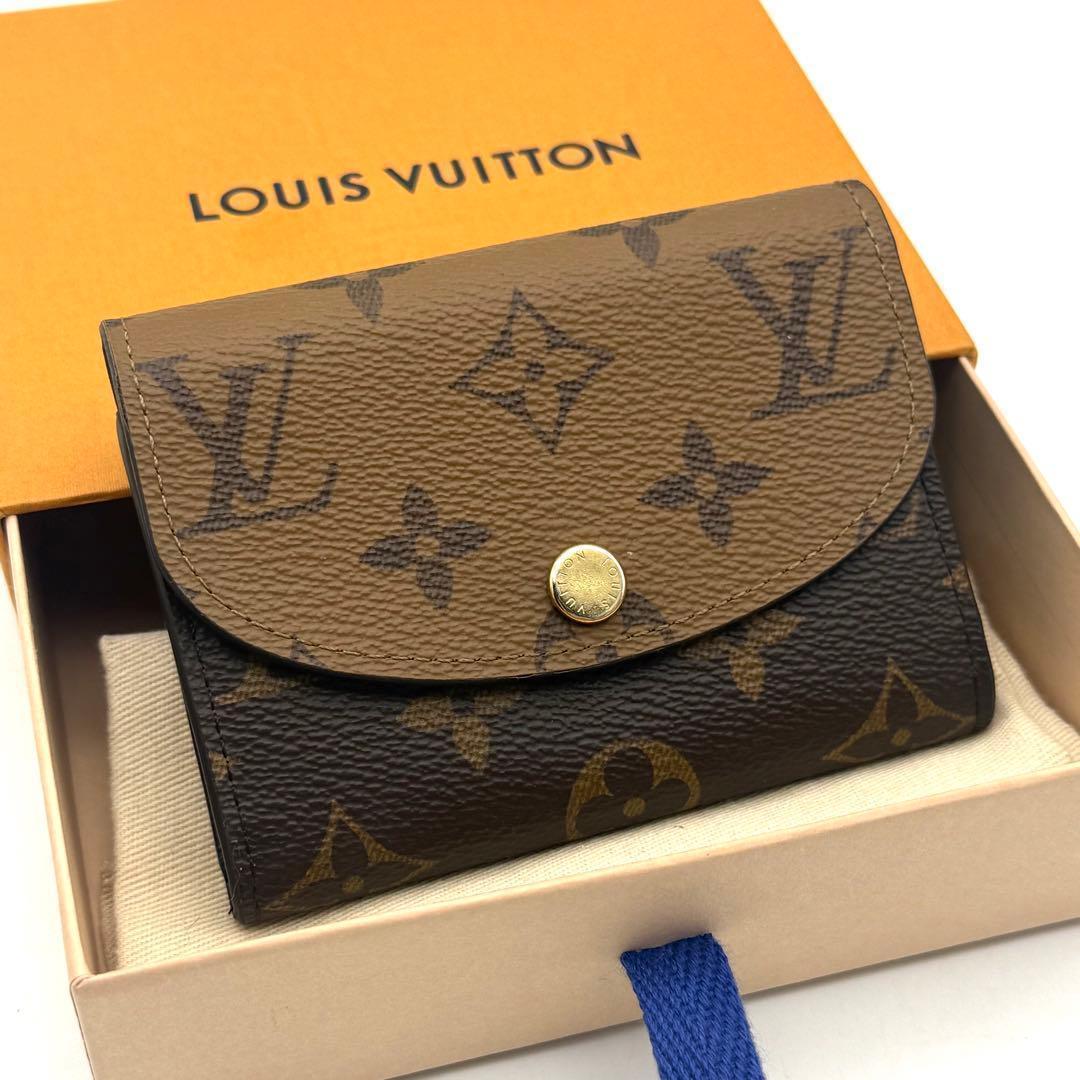 【新品近い】ルイヴィトン モノグラム リバース ポルトモネロザリ 二つ折り財布