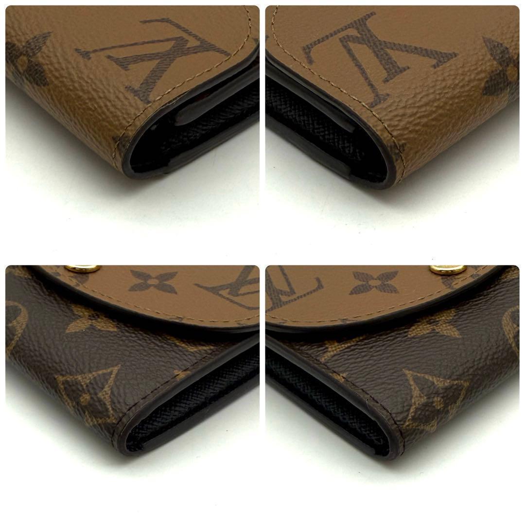【新品近い】ルイヴィトン モノグラム リバース ポルトモネロザリ 二つ折り財布