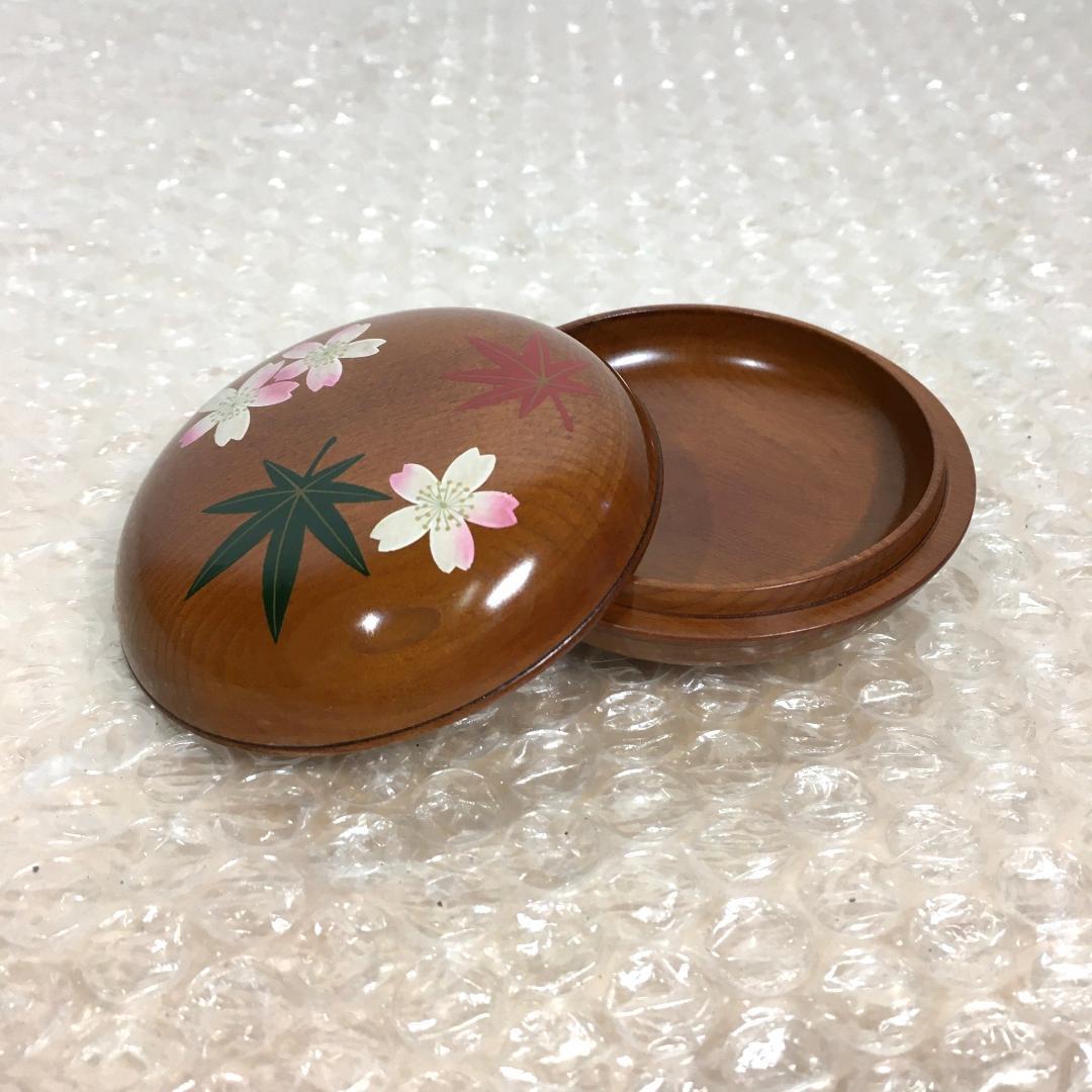 [美品] 小原治五右衛門 城端蒔絵 雲錦文香合 茶道具 共箱/共布/栞
