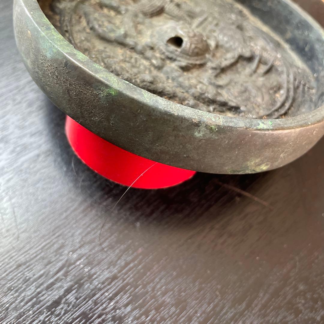 江戸時代　古鏡　和鏡 銅鏡　　円鏡　鶴亀松