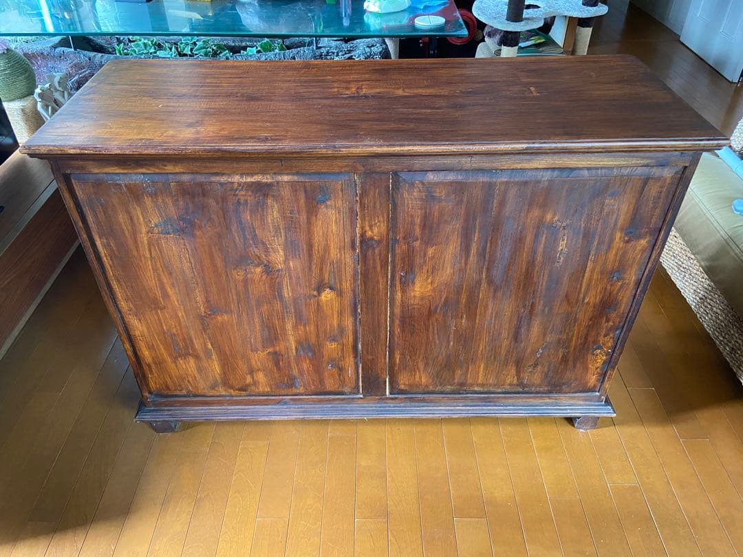 木製ヴィンテージキャビネット　アジアン風　サイドボード